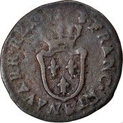France Liard Louis XV 1768 & KM# 540 FRANC ET & NAVARR REX 17 71 coin reverse France Liard Louis XV 1768 & KM# 540 FRANC ET & NAVARR REX 17 71 coin reverse