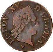 France Liard Louis XV 1770 BB KM# 543.3 LUDOV XV D GRATIA coin obverse France Liard Louis XV 1770 BB KM# 543.3 LUDOV XV D GRATIA coin obverse