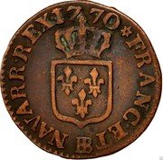 France Liard Louis XV 1770 BB KM# 543.3 FRANC ET BB NAVARR REX 17 70 coin reverse France Liard Louis XV 1770 BB KM# 543.3 FRANC ET BB NAVARR REX 17 70 coin reverse