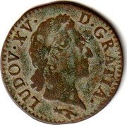France Liard Louis XV 1770 KM# 543.12 LUDOV XV D GRATIA coin obverse France Liard Louis XV 1770 KM# 543.12 LUDOV XV D GRATIA coin obverse