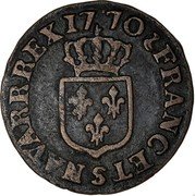 France Liard Louis XV 1770 S KM# 543.9 FRANC ET S NAVARR REX 1770 coin reverse France Liard Louis XV 1770 S KM# 543.9 FRANC ET S NAVARR REX 1770 coin reverse