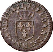 France Liard Louis XV 1772 N KM# 543.8 FRANC ET N NAVARR REX 1772 coin reverse France Liard Louis XV 1772 N KM# 543.8 FRANC ET N NAVARR REX 1772 coin reverse