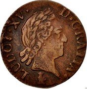 France Liard Louis XV 1772 V KM# 543.10 LUDOV XV D GRATIA coin obverse