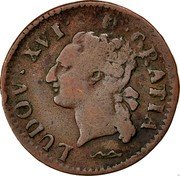 France Liard Louis XVI 1778 KM# 585.15 LUDOV XVI D GRATIA coin obverse France Liard Louis XVI 1778 KM# 585.15 LUDOV XVI D GRATIA coin obverse