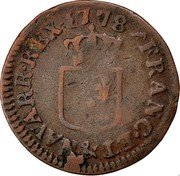 France Liard Louis XVI 1778 KM# 585.15 FRANC ET & NAVAR REX 17 78 coin reverse France Liard Louis XVI 1778 KM# 585.15 FRANC ET & NAVAR REX 17 78 coin reverse