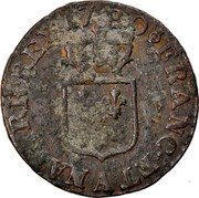 France Liard Louis XVI 1780 A KM# 585.1 FRANC ET A NAVARR REX 17 80 coin reverse