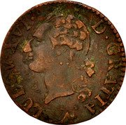 France Liard Louis XVI 1781 W KM# 585.14 LUDOV XVI D GRATIA coin obverse France Liard Louis XVI 1781 W KM# 585.14 LUDOV XVI D GRATIA coin obverse