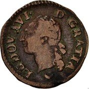 France Liard Louis XVI 1782 AA KM# 585.2 LUDOV XVI D GRATIA coin obverse France Liard Louis XVI 1782 AA KM# 585.2 LUDOV XVI D GRATIA coin obverse