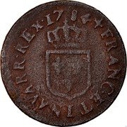 France Liard Louis XVI 1784 I KM# 585.7 FRANC ET I NAVARR REX 17 84 coin reverse France Liard Louis XVI 1784 I KM# 585.7 FRANC ET I NAVARR REX 17 84 coin reverse
