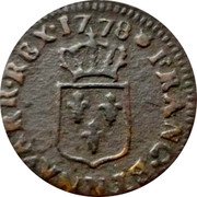 France Liard (Louis XVI) KM# 585.11 FRANC ET N NAVARR REX 17 78 coin reverse France Liard (Louis XVI) KM# 585.11 FRANC ET N NAVARR REX 17 78 coin reverse