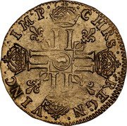 France Louis D'or Louis XIV 1652 AR KM# 157.2 CHRS REGN VINC IMP LL coin reverse France Louis D'or Louis XIV 1652 AR KM# 157.2 CHRS REGN VINC IMP LL coin reverse