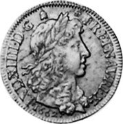 France Louis D'or Louis XIV 1662 B KM# 200.2 LVD XIIII D G FR ET NAV REX 1662 coin obverse France Louis D'or Louis XIV 1662 B KM# 200.2 LVD XIIII D G FR ET NAV REX 1662 coin obverse