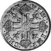 France Louis D'or Louis XIV 1662 B KM# 200.2 CHRS REGN VINC IMP B LL coin reverse France Louis D'or Louis XIV 1662 B KM# 200.2 CHRS REGN VINC IMP B LL coin reverse