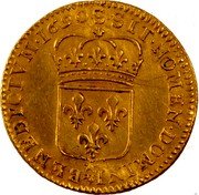France Louis D'or Louis XIV 1690 S KM# 278.15 SIT NOMEN DOMINI BENEDICTVM 1690 S coin reverse