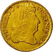 France Louis D'or Louis XIV 1692 K KM# 278.8 LVD XIIII D G FR ET NAV REX coin obverse
