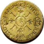 France Louis D'or Louis XIV 1693 S KM# 302.17 CHRS REGN VINC IMP S L L L L coin reverse France Louis D'or Louis XIV 1693 S KM# 302.17 CHRS REGN VINC IMP S L L L L coin reverse
