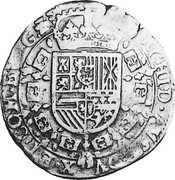France Patagon 1635 (s) KM# 15 Spanish Rule / Standard Coinage ARCHID AVST DVX ET COM BVRG ZC coin reverse France Patagon 1635 (s) KM# 15 Spanish Rule / Standard Coinage ARCHID AVST DVX ET COM BVRG ZC coin reverse