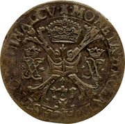 France Patagon Louise Marguerite ND (1614) KM# 53 MONETA ARGENTEA CAS TRO REGINA L CV coin reverse