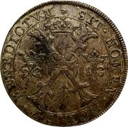 France Patagon Charles II ND KM# 60 SIT NOMEN DOMINI BENEDICTVM coin reverse