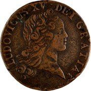 France Sol Louis XV 1719 S KM# 439.7 LUDOVICUS XV DEI GRATIA coin obverse France Sol Louis XV 1719 S KM# 439.7 LUDOVICUS XV DEI GRATIA coin obverse