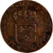 France Sol Louis XV 1719 S KM# 439.7 FRANCIÆ ET S NAVARRÆ REX 1719 coin reverse France Sol Louis XV 1719 S KM# 439.7 FRANCIÆ ET S NAVARRÆ REX 1719 coin reverse