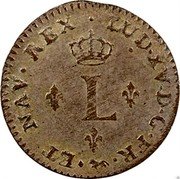 France Sol Louis XV 1739 A KM# 501.1 LUD XV D G FR ET NAV REX L coin obverse France Sol Louis XV 1739 A KM# 501.1 LUD XV D G FR ET NAV REX L coin obverse