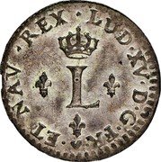 France Sol Louis XV 1740 BB KM# 501.3 LUD XV D G FR ET NAV REX L coin obverse France Sol Louis XV 1740 BB KM# 501.3 LUD XV D G FR ET NAV REX L coin obverse