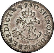 France Sol Louis XV 1740 BB KM# 501.3 SIT NOM DOM BB BENEDICT 1740 coin reverse France Sol Louis XV 1740 BB KM# 501.3 SIT NOM DOM BB BENEDICT 1740 coin reverse