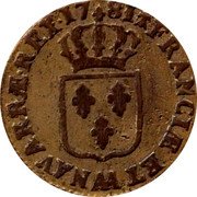 France Sol Louis XVI 1781 AA KM# 578.2 FRANCIÆ ET AA NAVARRÆ REX 17 81 coin reverse France Sol Louis XVI 1781 AA KM# 578.2 FRANCIÆ ET AA NAVARRÆ REX 17 81 coin reverse
