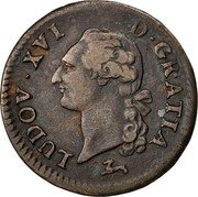 France Sol Louis XVI 1784 R KM# 578.14 LUDOV XVI D GRATIA coin obverse France Sol Louis XVI 1784 R KM# 578.14 LUDOV XVI D GRATIA coin obverse