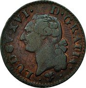 France Sol Louis XVI 1785 L KM# 578.9 LUDOV XVI D GRATIA coin obverse