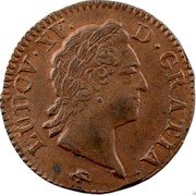 France Sol (Louis XV) KM# 545.5 LUDOV XV D GRATIA coin obverse France Sol (Louis XV) KM# 545.5 LUDOV XV D GRATIA coin obverse