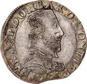 France Teston Henry II de Montpensier 1605 KM# 20 HENRIC. P. DOMBAR. D. MONTISP. R. coin obverse