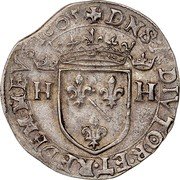 France Teston Henry II de Montpensier 1605 KM# 20 DNS ADIVTOR ET REDEM MEVS 1605 H H coin reverse