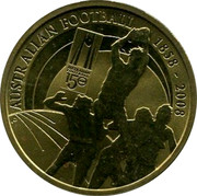 Australia 1 Dollar 150 Years of Australian Football 2008 P AUSTRALIAN FOOTBALL 1858-2008 AUSTRALIAN FOOTBALL 150 YEARS P coin reverse Australia 1 Dollar 150 Years of Australian Football 2008 P AUSTRALIAN FOOTBALL 1858-2008 AUSTRALIAN FOOTBALL 150 YEARS P coin reverse