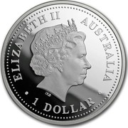 Australia 1 Dollar Australian Antarctic Territory - Humpback Whale 2008 Proof ELIZABETH II AUSTRALIA 1 DOLLAR coin obverse Australia 1 Dollar Australian Antarctic Territory - Humpback Whale 2008 Proof ELIZABETH II AUSTRALIA 1 DOLLAR coin obverse