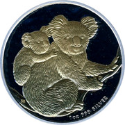 Australia 1 Dollar Koala Gilded 2008 Proof 1 OZ 999 SILVER P SD coin reverse Australia 1 Dollar Koala Gilded 2008 Proof 1 OZ 999 SILVER P SD coin reverse