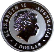 Australia 1 Dollar Kookaburra on a branch 2010 KM# 1471 ELIZABETH II AUSTRALIA 1 DOLLAR IRB coin obverse Australia 1 Dollar Kookaburra on a branch 2010 KM# 1471 ELIZABETH II AUSTRALIA 1 DOLLAR IRB coin obverse