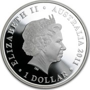 Australia 1 Dollar Royal Wedding 2011 KM# 1530 ELIZABETH II AUSTRALIA 2011 1 DOLLAR IRB coin obverse