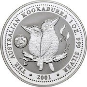 Australia 1 Dollar The Australian Kookaburra 2001 Rhode Island State Quarter Privy KM# 479 THE AUSTRALIAN KOOKABURRA 1 OZ. 999 SILVER 2001 coin reverse Australia 1 Dollar The Australian Kookaburra 2001 Rhode Island State Quarter Privy KM# 479 THE AUSTRALIAN KOOKABURRA 1 OZ. 999 SILVER 2001 coin reverse