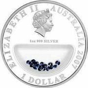 Australia 1 Dollar Treasures of Australia 2007 ELIZABETH II AUSTRALIA 2007 1 DOLLAR coin obverse