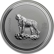 Australia 1 Dollar Year of the Tiger 2007  2010 1OZ 999 SILVER coin reverse Australia 1 Dollar Year of the Tiger 2007  2010 1OZ 999 SILVER coin reverse