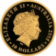 Australia 10 Dollars ANZAC 90th Anniversary 2005 KM# 866 ELIZABETH II AUSTRALIA 2005 10 DOLLARS IRB coin obverse
