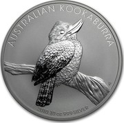 Australia 10 Dollars Australian Kookaburra 2010 KM# 1360 AUSTRALIAN KOOKABURRA 2010 10 OZ 999 SILVER P EM coin reverse Australia 10 Dollars Australian Kookaburra 2010 KM# 1360 AUSTRALIAN KOOKABURRA 2010 10 OZ 999 SILVER P EM coin reverse