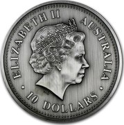Australia 10 Dollars Evolution of Time 2002 P Proof KM# 633 ELIZABETH II AUSTRALIA 10 DOLLARS IRB coin obverse Australia 10 Dollars Evolution of Time 2002 P Proof KM# 633 ELIZABETH II AUSTRALIA 10 DOLLARS IRB coin obverse