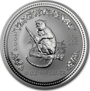 Australia 10 Dollars Lunar Monkey on a branch 2004 KM# 676 2004 10 OZ 999 SILVER coin reverse Australia 10 Dollars Lunar Monkey on a branch 2004 KM# 676 2004 10 OZ 999 SILVER coin reverse