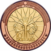 Australia 10 Dollars The Future 2001 KM# 593 THE FUTURE 10 DOLLARS THE MILLENNIUM SERIES coin reverse Australia 10 Dollars The Future 2001 KM# 593 THE FUTURE 10 DOLLARS THE MILLENNIUM SERIES coin reverse