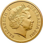 Australia Ten Dollars Two kangaroos 2011 Proof KM# 1522 ELIZABETH II AUSTRALIA 2011 coin obverse Australia Ten Dollars Two kangaroos 2011 Proof KM# 1522 ELIZABETH II AUSTRALIA 2011 coin obverse