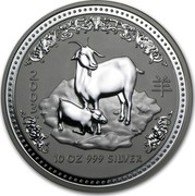 Australia 10 Dollars Year of the Goat 2003 KM# 710 2003 10 OZ 999 SILVER SA coin reverse Australia 10 Dollars Year of the Goat 2003 KM# 710 2003 10 OZ 999 SILVER SA coin reverse