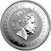 Australia 10 Dollars Year of the Snake 2001 KM# 539 ELIZABETH II AUSTRALIA 10 DOLLARS IRB coin obverse